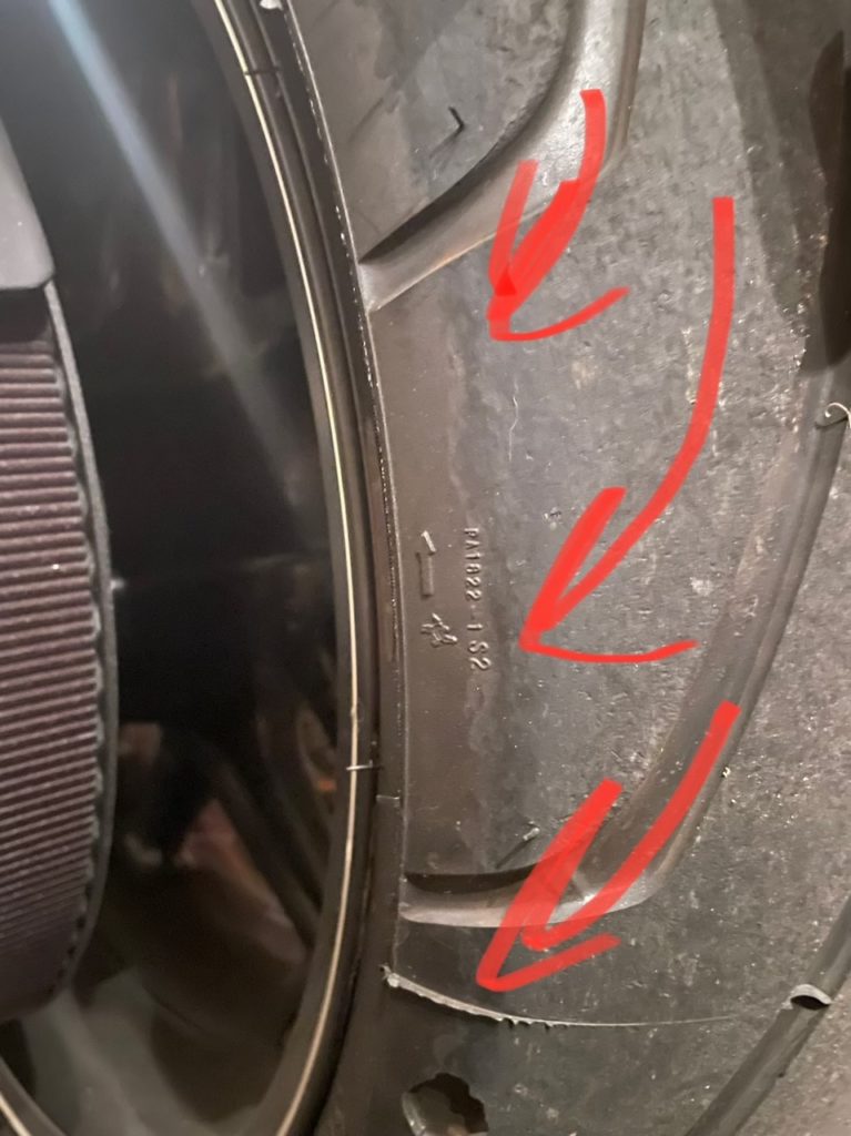 Chicken Strips on Motorcycle Tire